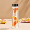 Borosil Crysto Wide Mouth Clear Glass Bottle with Black Lid 1L