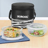 Borosil Alfa Blue Tiffin Box School Office Lunch Box (400ml x 2)