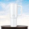 House of Quirk 1200ML Stainless Steel Tumbler with Handle & Lid - white