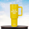 House of Quirk 1200ML Stainless Steel Tumbler with Handle & Lid - Yellow Sunshine