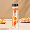 Borosil Crysto Glass Bottle with Black Lid