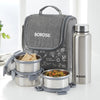 Borosil Slate Stainless Steel Lunchbox with SS Bottle