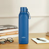 Borosil Larah Cube Square PU Thermoware Bottle 700ml Blue