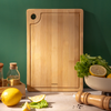 Borosil Pro Bamboo Wood Chopping Board with Grooves Large 14mm