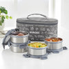 Borosil Slate Stainless Steel Lunch Box Set of 4