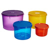 Signoraware Modular Plastic Storage Container Round Set of 4 (3500ml, 2500ml, 1100ml, 450ml) Multicolor