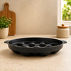 Tosaa Non-Stick 12-Cavity Appam Patra with Stainless Steel Lid - Black