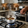 FnS NuChef Stainless Steel Tadka Pan  Induction & Gas Compatible