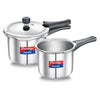 Prestige Popular Gas & Induction Compatible Stainless Steel Pressure Cooker Combi Pack 5L + 3L with Outer Lid