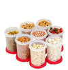 Tupperware Mm Round 2 Containers- 440 Ml Capacity- Set Of 8 Pc- Red