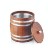 FnS Wooden Finish Ice Bucket with Lid Stainless Steel