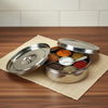 VINOD Stainless Steel Masala Dabba -  Mirror Finish - 6.5 Inch (No.10)