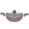 Prestige Ceraglide Duo Ceramic Coating Non Stick Aluminium Deep Kadai with Glass Lid