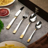 FnS August 24K Gold Plated 24 Pcs Cutlery Set with Stand