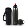 CELLO Duro Cup Style Thermosteel Flask, 750ml, Military Green