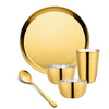 FnS Royal Stainless Steel Gold PVD 5 pcs Dinner Thali Set
