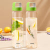 Borosil Neo Glass Water Bottle with Husk Green Lid 1L Set of 2 Bundle