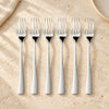 FnS Slimline Stainless Steel Mirror Finish Dinner Fork Set of 6