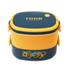 Homestic Insulated Lunch Box 2 Compartments | 1450ml | BPA-Free | Microwave Safe | Yellow Blue