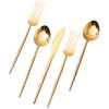 Nestroots Gold Dipped Cutlery Set of 5 Stainless Steel Gold Finish