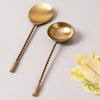Nestroots Twisted Serving Spoons Set of 2 Silver Stainless Steel