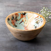 Nestroots Flamingo Printed Mango Wood Serving Bowls Set of 4