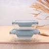 The Better Home Borosilicate Glass Lunch Box Set of 2 | 680ml & 1040ml | Microwave Safe | Airtight