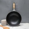 Zishta Pure Iron Wok with Wooden Handle