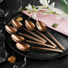 FnS Sorrento Rose Gold 6 Pcs Dessert Spoon Set Premium Textured Handle