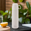 The Better Home Insulated Flask 500ml with Cup | Thermos | 6 Hours Hot & Cold | White