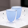 UMAI Double Walled Glass Coffee Mug Set of 2 (400ml) | Blue