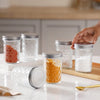 Nestasia Textured Mason Jar Medium Set of 6 | Glass Kitchen Jars with Lid | Pantry Storage