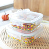 UMAI Pack of 2 Square Printed Borosilicate Kitchen Containers | 310ml & 525ml | Airvent Lid | Pink