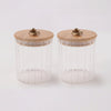 UMAI Borosilicate Glass Jar with Bamboo Lid | Set of 2 | 820ml | Airtight | Transparent
