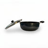USHA SHRIRAM Hard Anodized Non-Stick Aluminium Kadai 4.4L with Lid Riveted Bakelite Handle Induction