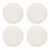 USHA SHRIRAM Ceramic Full Dinner Plate 10 inch 4pcs White with Dots Microwave Safe Scratch Resistant